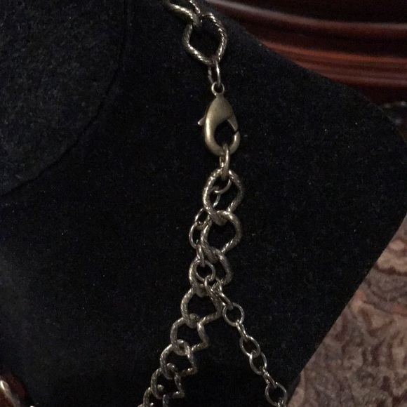 Stones and coins on brushed brass chain - Picture 2 of 2